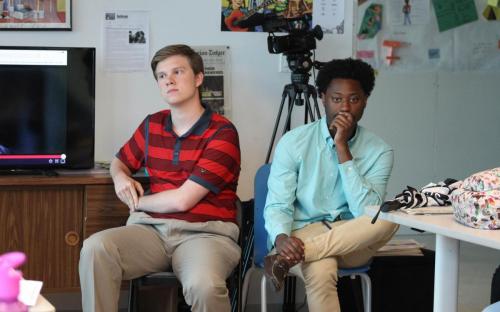 Mississippi Public Broadcasting interns, Keaton and Nick, also spent time at YMP teaching students skills in mass communications.